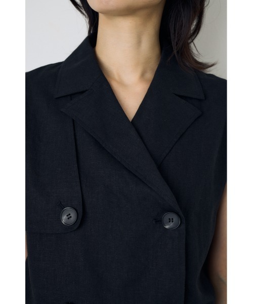 AZUL by moussy(アズールバイマウジー)の「リネントレンチオールインワン(つなぎ/オールインワン・レディース・ブラック/ライトベージュ・SMALL/MEDIUM)」の8枚目の写真