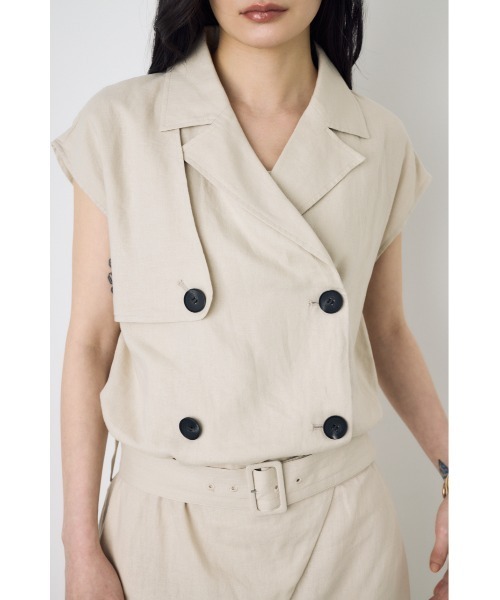 AZUL by moussy(アズールバイマウジー)の「リネントレンチオールインワン(つなぎ/オールインワン・レディース・ブラック/ライトベージュ・SMALL/MEDIUM)」の17枚目の写真