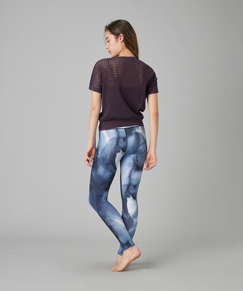 Chacott(チャコット)の「【ノーソイングニット】メッシュニット半袖プルオーバー(ニット/セーター・レディース・ブラック/ダークパープル・M)」の4枚目の写真
