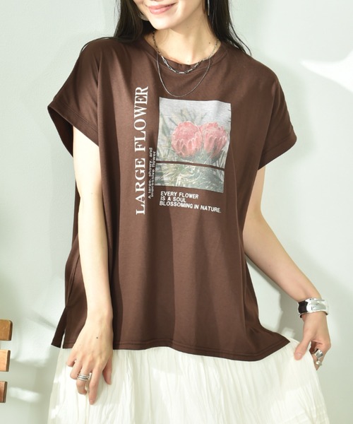INTERPLANET(インタープラネット)の「フォトプリントロゴTシャツ(Tシャツ/カットソー・レディース・オフホワイト/ブラック/ブラウン・FREE)」の3枚目の写真