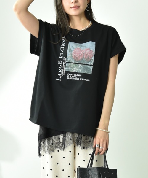 INTERPLANET(インタープラネット)の「フォトプリントロゴTシャツ(Tシャツ/カットソー・レディース・オフホワイト/ブラック/ブラウン・FREE)」の2枚目の写真