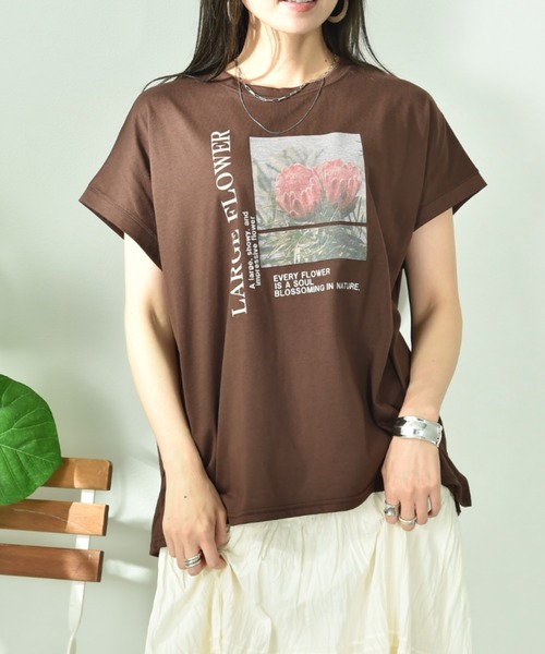 INTERPLANET(インタープラネット)の「フォトプリントロゴTシャツ(Tシャツ/カットソー・レディース・オフホワイト/ブラック/ブラウン・FREE)」の10枚目の写真