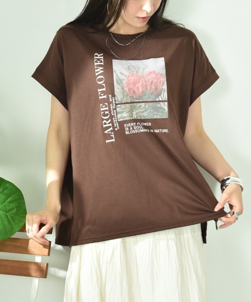 INTERPLANET(インタープラネット)の「フォトプリントロゴTシャツ(Tシャツ/カットソー・レディース・オフホワイト/ブラック/ブラウン・FREE)」の11枚目の写真