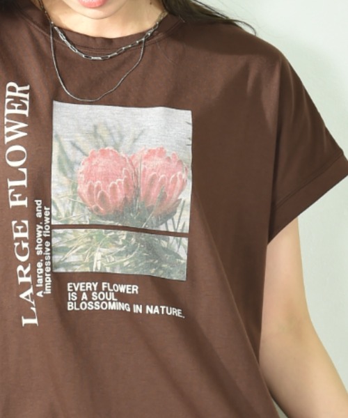 INTERPLANET(インタープラネット)の「フォトプリントロゴTシャツ(Tシャツ/カットソー・レディース・オフホワイト/ブラック/ブラウン・FREE)」の12枚目の写真