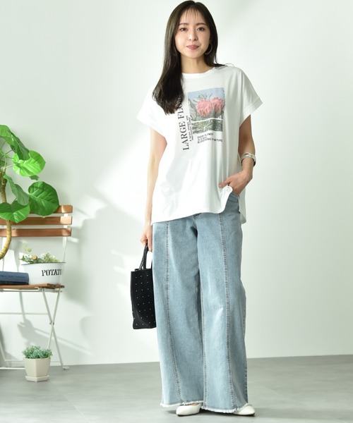 INTERPLANET(インタープラネット)の「フォトプリントロゴTシャツ(Tシャツ/カットソー・レディース・オフホワイト/ブラック/ブラウン・FREE)」の13枚目の写真