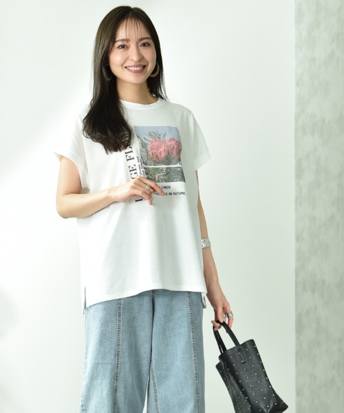 INTERPLANET(インタープラネット)の「フォトプリントロゴTシャツ(Tシャツ/カットソー・レディース・オフホワイト/ブラック/ブラウン・FREE)」の14枚目の写真