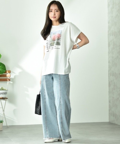 INTERPLANET(インタープラネット)の「フォトプリントロゴTシャツ(Tシャツ/カットソー・レディース・オフホワイト/ブラック/ブラウン・FREE)」の16枚目の写真