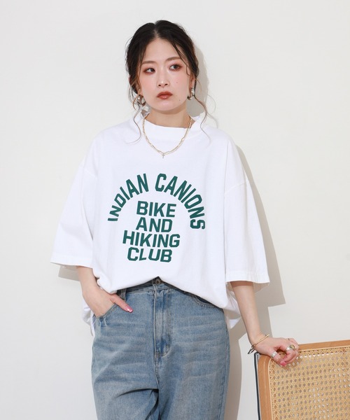 FUNALIVE（ファンアライブ）の「LE MELANGE アーチロゴプリント半袖Tシャツ（Tシャツ/カットソー・レディース・ブラウン/ベージュ/ホワイト・FREE）」の7枚目の写真