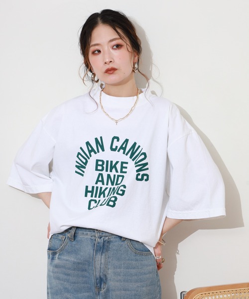 FUNALIVE（ファンアライブ）の「LE MELANGE アーチロゴプリント半袖Tシャツ（Tシャツ/カットソー・レディース・ブラウン/ベージュ/ホワイト・FREE）」の8枚目の写真