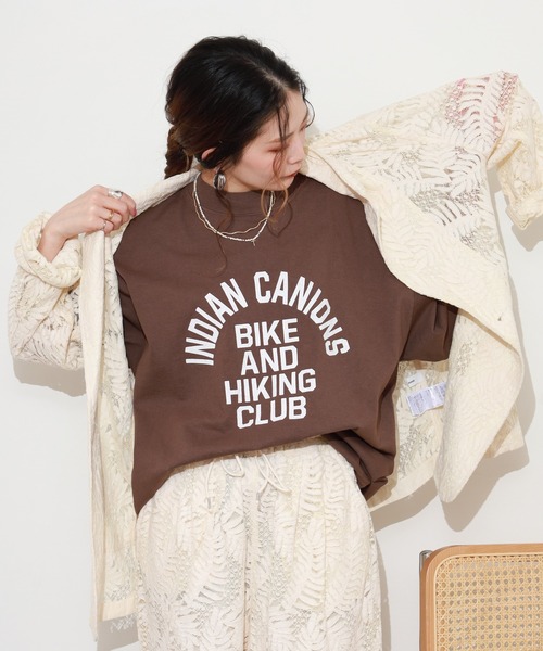 FUNALIVE（ファンアライブ）の「LE MELANGE アーチロゴプリント半袖Tシャツ（Tシャツ/カットソー・レディース・ブラウン/ベージュ/ホワイト・FREE）」の13枚目の写真