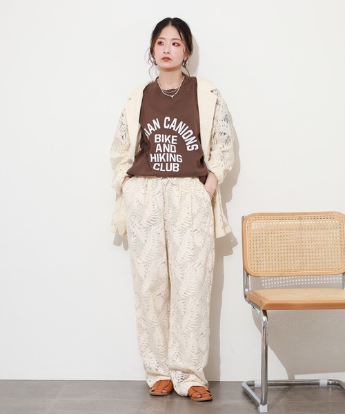 FUNALIVE（ファンアライブ）の「LE MELANGE アーチロゴプリント半袖Tシャツ（Tシャツ/カットソー・レディース・ブラウン/ベージュ/ホワイト・FREE）」の19枚目の写真