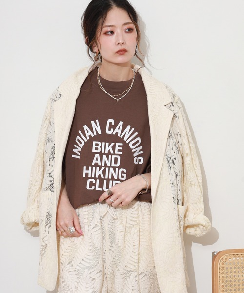 FUNALIVE（ファンアライブ）の「LE MELANGE アーチロゴプリント半袖Tシャツ（Tシャツ/カットソー・レディース・ブラウン/ベージュ/ホワイト・FREE）」の16枚目の写真