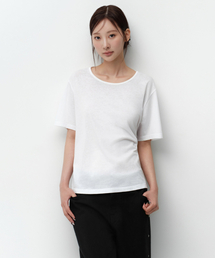 MUSINSA STANDARD WOMAN | ウィメンズリラックスドライトウェイトCRスクープネックTシャツ[ホワイト](Tシャツ/カットソー)