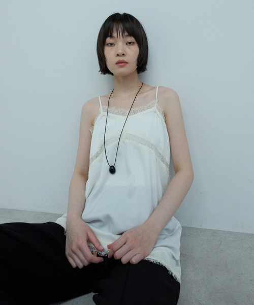 leimn(レイムン)の「サテンレースキャミ(キャミソール・レディース・ブラック/ホワイト・FREE)」の21枚目の写真