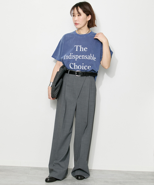 journal standard L'essage（ジャーナルスタンダードレサージュ）の「《追加》【THE INDIS~】ピグメントTシャツ（Tシャツ/カットソー・レディース・ブルー系その他/ホワイト/ブラウン・FREE）」の6枚目の写真