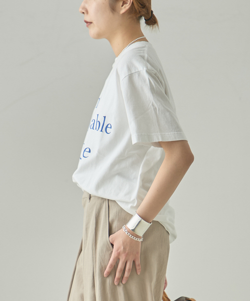 journal standard L'essage（ジャーナルスタンダードレサージュ）の「《追加》【THE INDIS~】ピグメントTシャツ（Tシャツ/カットソー・レディース・ブルー系その他/ホワイト/ブラウン・FREE）」の8枚目の写真