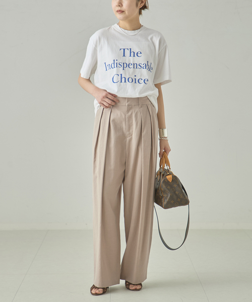 journal standard L'essage（ジャーナルスタンダードレサージュ）の「《追加》【THE INDIS~】ピグメントTシャツ（Tシャツ/カットソー・レディース・ブルー系その他/ホワイト/ブラウン・FREE）」の10枚目の写真