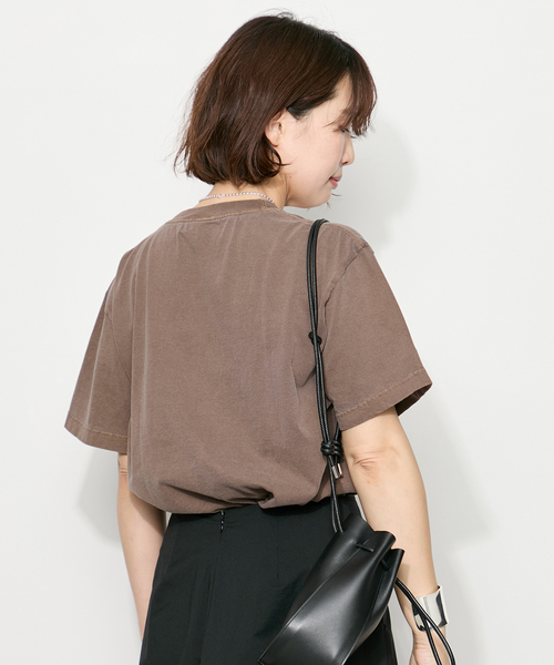 journal standard L'essage（ジャーナルスタンダードレサージュ）の「《追加》【THE INDIS~】ピグメントTシャツ（Tシャツ/カットソー・レディース・ブルー系その他/ホワイト/ブラウン・FREE）」の18枚目の写真