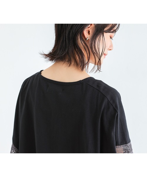 n'OrLABEL(ノアールレーベル)の「【汗じみ防止】テープレース袖カットソー(Tシャツ/カットソー・レディース・ブラック/グレイッシュベージュ・FREE)」の19枚目の写真
