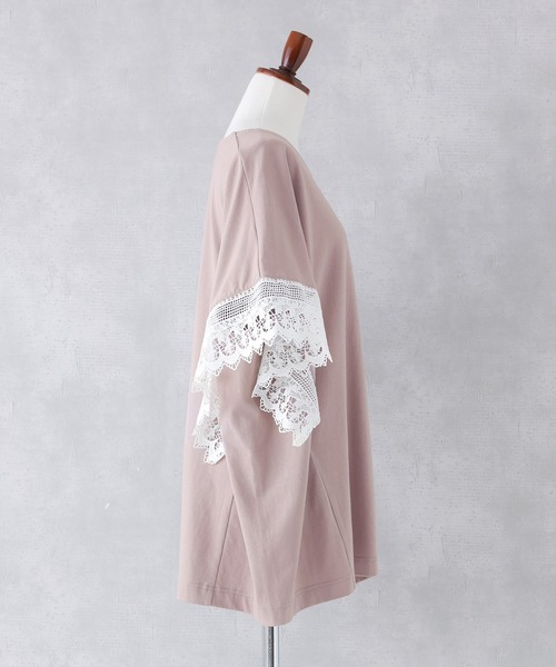 n'OrLABEL(ノアールレーベル)の「【汗じみ防止】テープレース袖カットソー(Tシャツ/カットソー・レディース・ブラック/グレイッシュベージュ・FREE)」の22枚目の写真