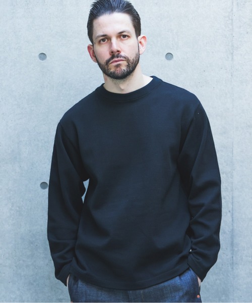 MR.OLIVE(ミスターオリーブ)の「HEAVY-DUTY COTTON / FLAT SEAMER CREW NECK JERSEY /M263119(Tシャツ/カットソー・メンズ・ブラウン/ブラック・LARGE/MEDIUM/SMALL)」の1枚目の写真