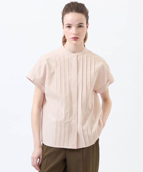 MACKINTOSH PHILOSOPHY(マッキントッシュ フィロソフィー)の「ウールライクトロピンタックブラウス(シャツ/ブラウス・レディース・ダークネイビー/ベージュ/ピンク系その他2・38/36)」の3枚目の写真