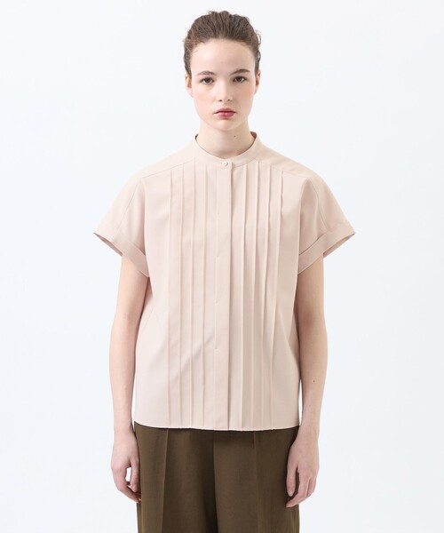 MACKINTOSH PHILOSOPHY(マッキントッシュ フィロソフィー)の「ウールライクトロピンタックブラウス(シャツ/ブラウス・レディース・ダークネイビー/ベージュ/ピンク系その他2・38/36)」の7枚目の写真