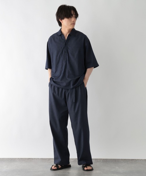 GLOBAL WORK(グローバルワーク)の「クリーンデニム/スキッパーシャツ/半袖/680656(シャツ/ブラウス・メンズ・ダークネイビー/ネイビー・LARGE/MEDIUM/SMALL)」の5枚目の写真
