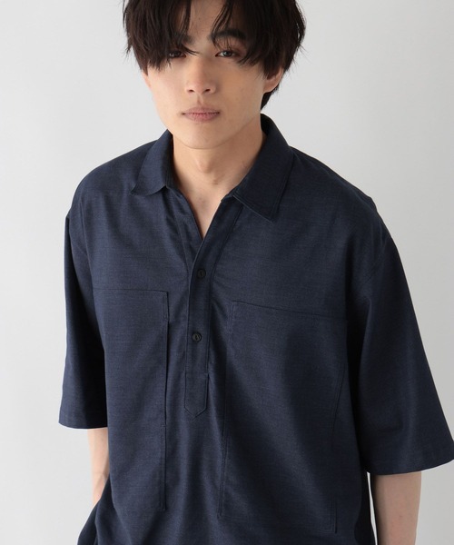 GLOBAL WORK(グローバルワーク)の「クリーンデニム/スキッパーシャツ/半袖/680656(シャツ/ブラウス・メンズ・ダークネイビー/ネイビー・LARGE/MEDIUM/SMALL)」の10枚目の写真