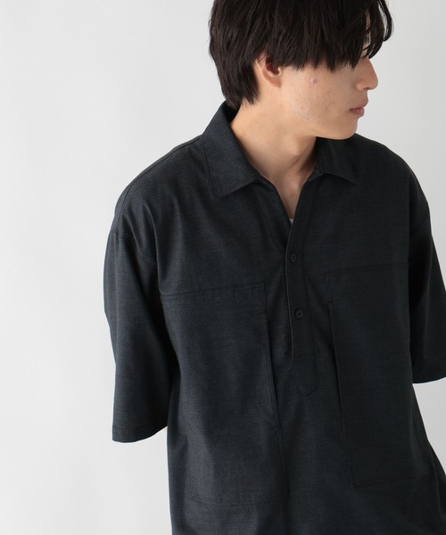 GLOBAL WORK(グローバルワーク)の「クリーンデニム/スキッパーシャツ/半袖/680656(シャツ/ブラウス・メンズ・ダークネイビー/ネイビー・LARGE/MEDIUM/SMALL)」の16枚目の写真