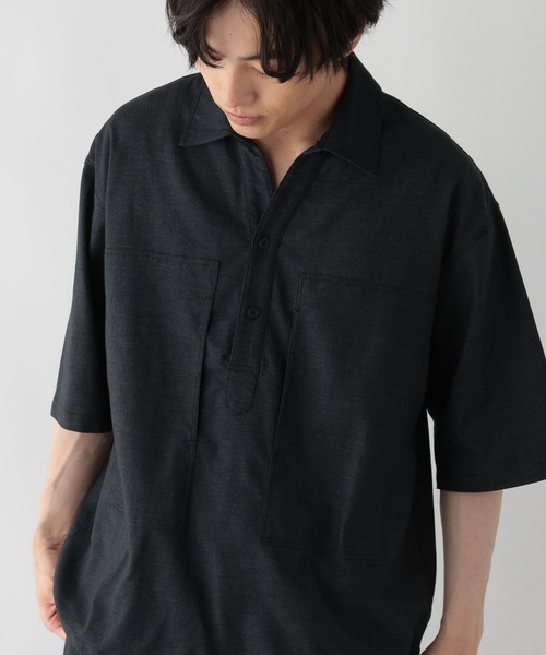 GLOBAL WORK(グローバルワーク)の「クリーンデニム/スキッパーシャツ/半袖/680656(シャツ/ブラウス・メンズ・ダークネイビー/ネイビー・LARGE/MEDIUM/SMALL)」の18枚目の写真