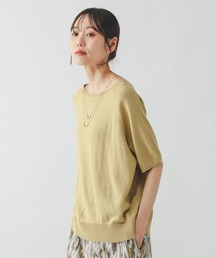 GLOBAL WORK | リネン混ニット2WAYプルオーバー半袖/147712(Tシャツ/カットソー)