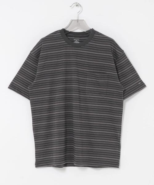 ANOTHER OFFICE(アナザー オフィス)の「ANOTHER OFFICE O.MULTI STRIPE POCKET T-SHIRTS(Tシャツ/カットソー・メンズ・スミクロ/ブラウン系その他・3/2)」の2枚目の写真