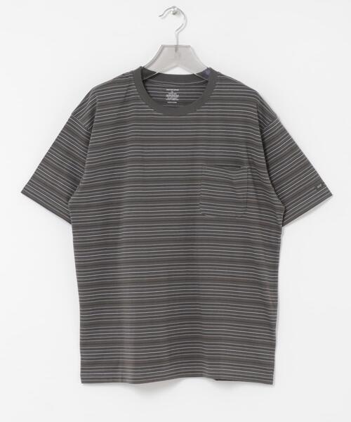 ANOTHER OFFICE(アナザー オフィス)の「ANOTHER OFFICE O.MULTI STRIPE POCKET T-SHIRTS(Tシャツ/カットソー・メンズ・スミクロ/ブラウン系その他・3/2)」の3枚目の写真