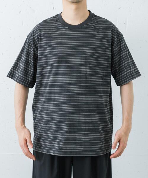 ANOTHER OFFICE(アナザー オフィス)の「ANOTHER OFFICE O.MULTI STRIPE POCKET T-SHIRTS(Tシャツ/カットソー・メンズ・スミクロ/ブラウン系その他・3/2)」の5枚目の写真
