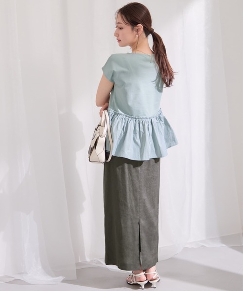 COHINA(コヒナ)の「【UV/吸湿速乾/接触冷感】アシメペプラムデザイントップス 【低身長・小柄女性】(Tシャツ/カットソー・レディース・ホワイト/ミント/ブラック・ONE SIZE)」の21枚目の写真