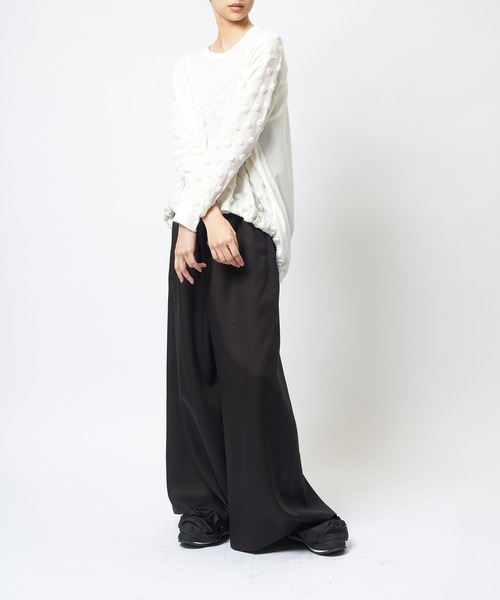 gomme(ゴム)の「ドットアシメT(Tシャツ/カットソー・レディース・ホワイト/ブラック/チャコールグレー・MEDIUM)」の5枚目の写真