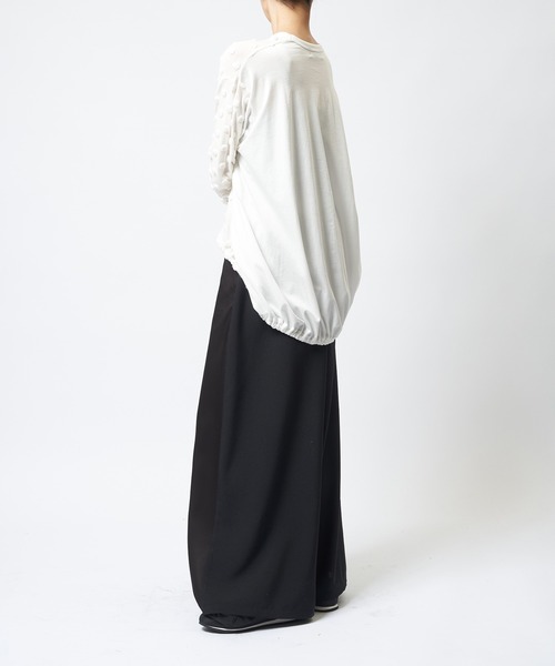 gomme(ゴム)の「ドットアシメT(Tシャツ/カットソー・レディース・ホワイト/ブラック/チャコールグレー・MEDIUM)」の8枚目の写真