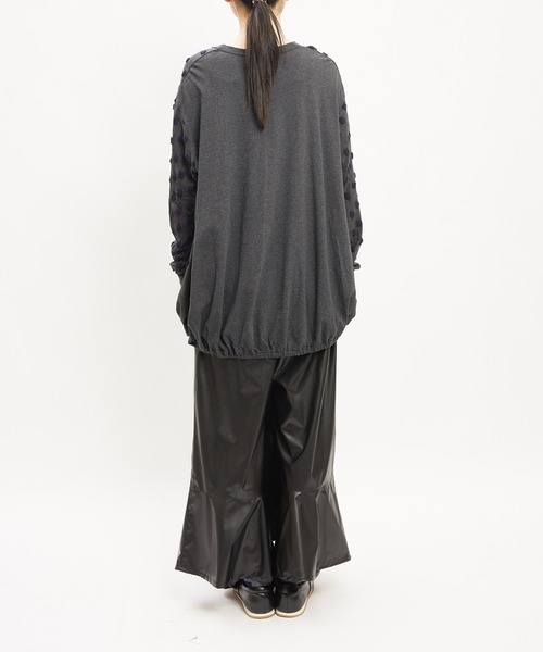 gomme(ゴム)の「ドットアシメT(Tシャツ/カットソー・レディース・ホワイト/ブラック/チャコールグレー・MEDIUM)」の11枚目の写真