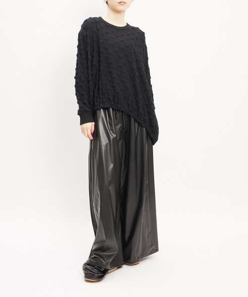 gomme(ゴム)の「ドットアシメT(Tシャツ/カットソー・レディース・ホワイト/ブラック/チャコールグレー・MEDIUM)」の12枚目の写真