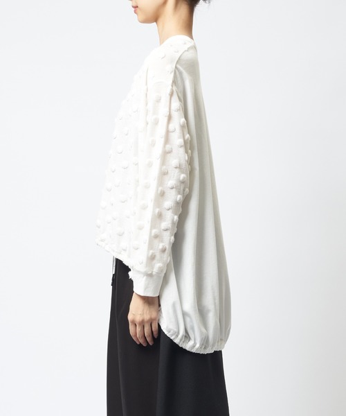 gomme(ゴム)の「ドットアシメT(Tシャツ/カットソー・レディース・ホワイト/ブラック/チャコールグレー・MEDIUM)」の16枚目の写真