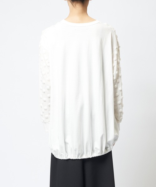 gomme(ゴム)の「ドットアシメT(Tシャツ/カットソー・レディース・ホワイト/ブラック/チャコールグレー・MEDIUM)」の17枚目の写真