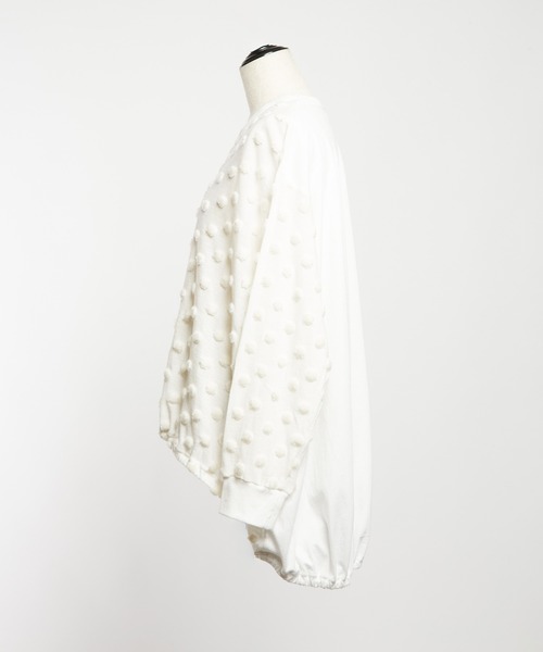 gomme(ゴム)の「ドットアシメT(Tシャツ/カットソー・レディース・ホワイト/ブラック/チャコールグレー・MEDIUM)」の19枚目の写真