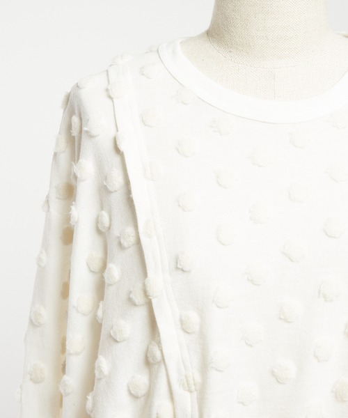 gomme(ゴム)の「ドットアシメT(Tシャツ/カットソー・レディース・ホワイト/ブラック/チャコールグレー・MEDIUM)」の21枚目の写真