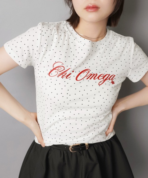 SPINNS(スピンズ)の「半袖カットソー/星柄ドットロゴ(Tシャツ/カットソー・レディース・サックスブルー/オフホワイト/ネイビー・ONESIZE)」の14枚目の写真