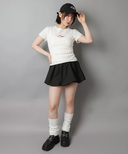 SPINNS(スピンズ)の「半袖カットソー/星柄ドットロゴ(Tシャツ/カットソー・レディース・サックスブルー/オフホワイト/ネイビー・ONESIZE)」の10枚目の写真
