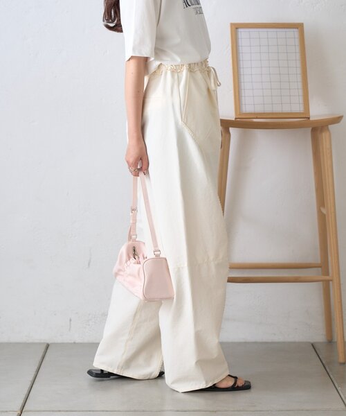 CIAOPANIC TYPY(チャオパニックティピー)の「【3サイズ展開/接触冷感】ピコレースツイルバレルパンツ(その他パンツ・レディース・ピンク/チャコールグレー/カーキ/アイボリー・LARGE/MEDIUM/SMALL)」の6枚目の写真