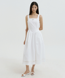Lace Square Neck Princess Dress + Corsage Set (ivory)