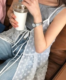 透け感レイヤードキャミソールビスチェ