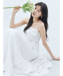 LAGUNAMOON | エンブロイダリーギャザーキャミワンピース 【夏服】(ワンピース)